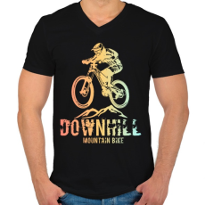 PRINTFASHION downhill - Férfi V-nyakú póló - Fekete