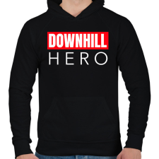 PRINTFASHION DOWNHILL HERO - Férfi kapucnis pulóver - Fekete férfi pulóver, kardigán