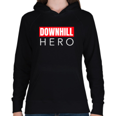 PRINTFASHION DOWNHILL HERO - Női kapucnis pulóver - Fekete