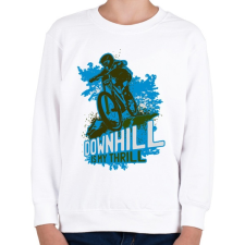 PRINTFASHION Downhill kék - Gyerek pulóver - Fehér gyerek pulóver, kardigán