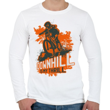 PRINTFASHION Downhill narancsszín - Férfi hosszú ujjú póló - Fehér férfi póló