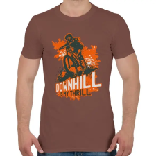 PRINTFASHION Downhill narancsszín - Férfi póló - Mogyoróbarna férfi póló