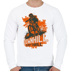 PRINTFASHION Downhill narancsszín - Férfi pulóver - Fehér