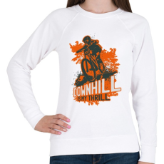 PRINTFASHION Downhill narancsszín - Női pulóver - Fehér