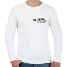 PRINTFASHION Dr.Acula - Veterinary - Férfi hosszú ujjú póló - Fehér férfi póló