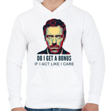 PRINTFASHION DR HOUSE - Férfi kapucnis pulóver - Fehér