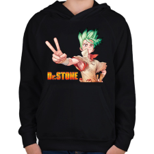 PRINTFASHION Dr. Stone - Gyerek kapucnis pulóver - Fekete gyerek pulóver, kardigán