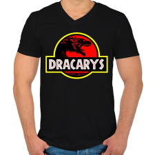 PRINTFASHION Dracarys - Férfi V-nyakú póló - Fekete férfi póló