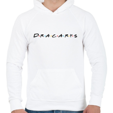 PRINTFASHION Dracarys friends - Férfi kapucnis pulóver - Fehér