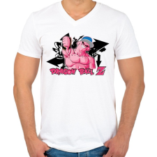 PRINTFASHION Dragon Ball DJ Buu - Férfi V-nyakú póló - Fehér férfi póló