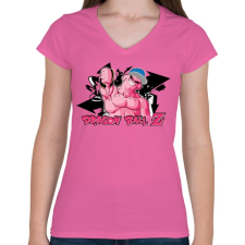 PRINTFASHION Dragon Ball DJ Buu - Női V-nyakú póló - Rózsaszín női póló
