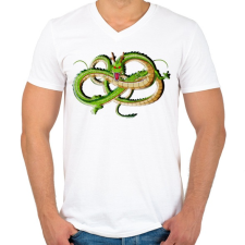 PRINTFASHION dragon ball - Férfi V-nyakú póló - Fehér férfi póló
