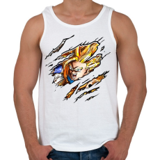 PRINTFASHION Dragon Ball Fighter - Férfi atléta - Fehér