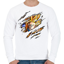 PRINTFASHION Dragon Ball Fighter - Férfi pulóver - Fehér férfi pulóver, kardigán