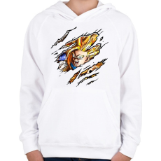 PRINTFASHION Dragon Ball Fighter - Gyerek kapucnis pulóver - Fehér