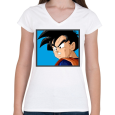 PRINTFASHION Dragon ball karakterek10 - Női V-nyakú póló - Fehér