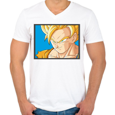 PRINTFASHION Dragon ball karakterek2 - Férfi V-nyakú póló - Fehér férfi póló