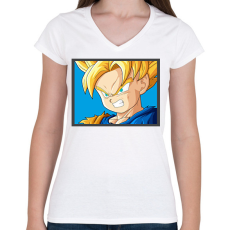 PRINTFASHION Dragon ball karakterek5 - Női V-nyakú póló - Fehér
