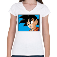PRINTFASHION Dragon ball karakterek9 - Női V-nyakú póló - Fehér női póló
