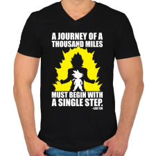 PRINTFASHION Dragon Ball - Kezdet - Férfi V-nyakú póló - Fekete férfi póló