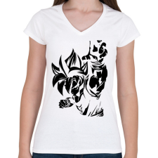 PRINTFASHION Dragon Ball - Női V-nyakú póló - Fehér női póló