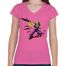 PRINTFASHION dragon ball piccolo - Női V-nyakú póló - Rózsaszín női póló