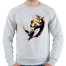 PRINTFASHION dragon ball super-saiyan-blue-goku - Férfi pulóver - Sport szürke