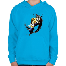 PRINTFASHION dragon ball super-saiyan-blue-goku - Gyerek kapucnis pulóver - Azúrkék