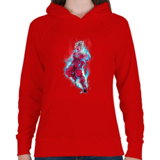PRINTFASHION dragon ball super-saiyan-hair - Női kapucnis pulóver - Piros