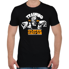 PRINTFASHION Dragon ball - Training to go Super Saiyan - Férfi póló - Fekete férfi póló