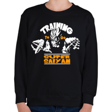 PRINTFASHION Dragon ball - Training to go Super Saiyan - Gyerek pulóver - Fekete