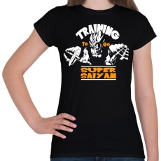 PRINTFASHION Dragon ball - Training to go Super Saiyan - Női póló - Fekete