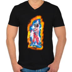 PRINTFASHION Dragon ball- ultra-instinct-aura - Férfi V-nyakú póló - Fekete