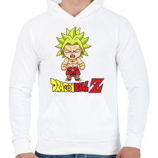 PRINTFASHION Dragon Ball Z Broly - Férfi kapucnis pulóver - Fehér férfi pulóver, kardigán