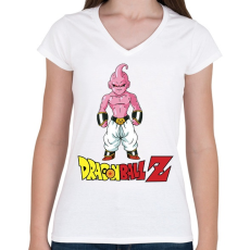 PRINTFASHION Dragon ball Z Kid Buu - Női V-nyakú póló - Fehér