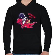 PRINTFASHION Dragon fly - Űrhajóssal - Férfi kapucnis pulóver - Fekete férfi pulóver, kardigán