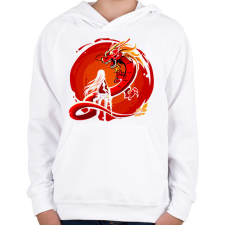 PRINTFASHION Dragon - Gyerek kapucnis pulóver - Fehér gyerek pulóver, kardigán