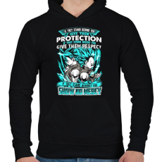 PRINTFASHION Dragonball - Bölcsesség - Férfi kapucnis pulóver - Fekete