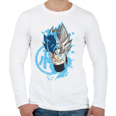 PRINTFASHION Dragonball - Goku blue - Férfi hosszú ujjú póló - Fehér