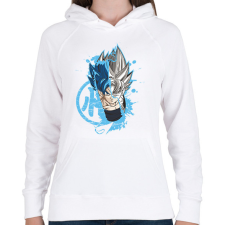 PRINTFASHION Dragonball - Goku blue - Női kapucnis pulóver - Fehér női pulóver, kardigán