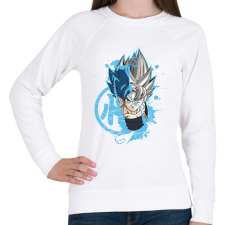 PRINTFASHION Dragonball - Goku blue - Női pulóver - Fehér női pulóver, kardigán
