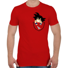 PRINTFASHION Dragonball Son Goku  - ZSEB - Férfi póló - Piros