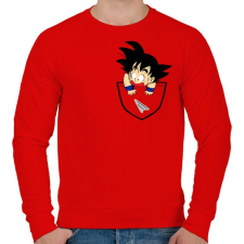 PRINTFASHION Dragonball Son Goku  - ZSEB - Férfi pulóver - Piros férfi pulóver, kardigán