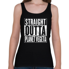 PRINTFASHION Dragonball straight outta Planet Vegeta - Női atléta - Fekete atléta, trikó