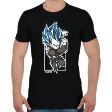 PRINTFASHION Dragonball - Vegeta blue - Férfi póló - Fekete férfi póló