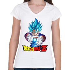 PRINTFASHION Dragonball Vegeta - Női V-nyakú póló - Fehér női póló