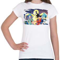 PRINTFASHION Dragonball x Fortnite - karakterek - Női póló - Fehér