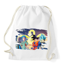 PRINTFASHION Dragonball x Fortnite - karakterek - Sportzsák, Tornazsák - Fehér tornazsák