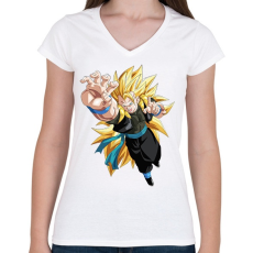 PRINTFASHION Dragonball Z - Női V-nyakú póló - Fehér