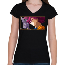 PRINTFASHION DragonBall Z - Női V-nyakú póló - Fekete női póló
